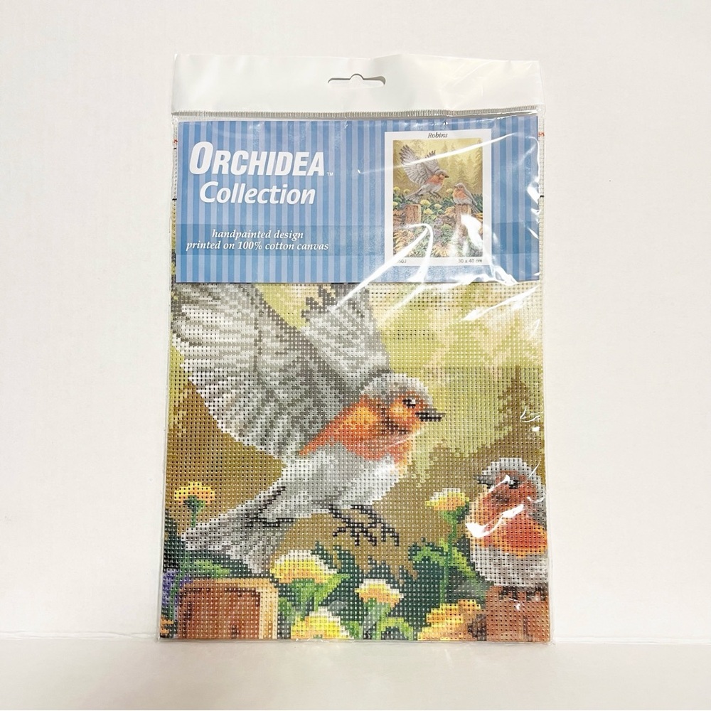 Orchidea Collection NEW Cotton Needlepoint Bird Canvas Art